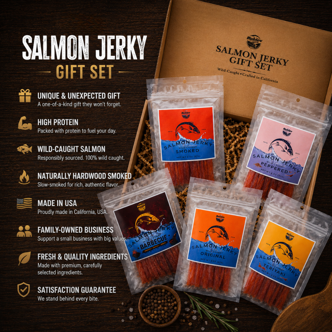 Wild Caught Salmon Jerky Gift Box - Variety Pack (5 Flavors)