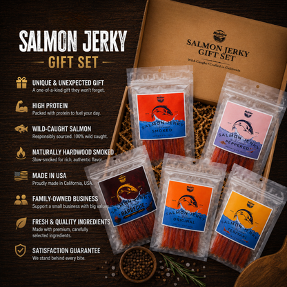 Wild Caught Salmon Jerky Gift Box - Variety Pack (5 Flavors)