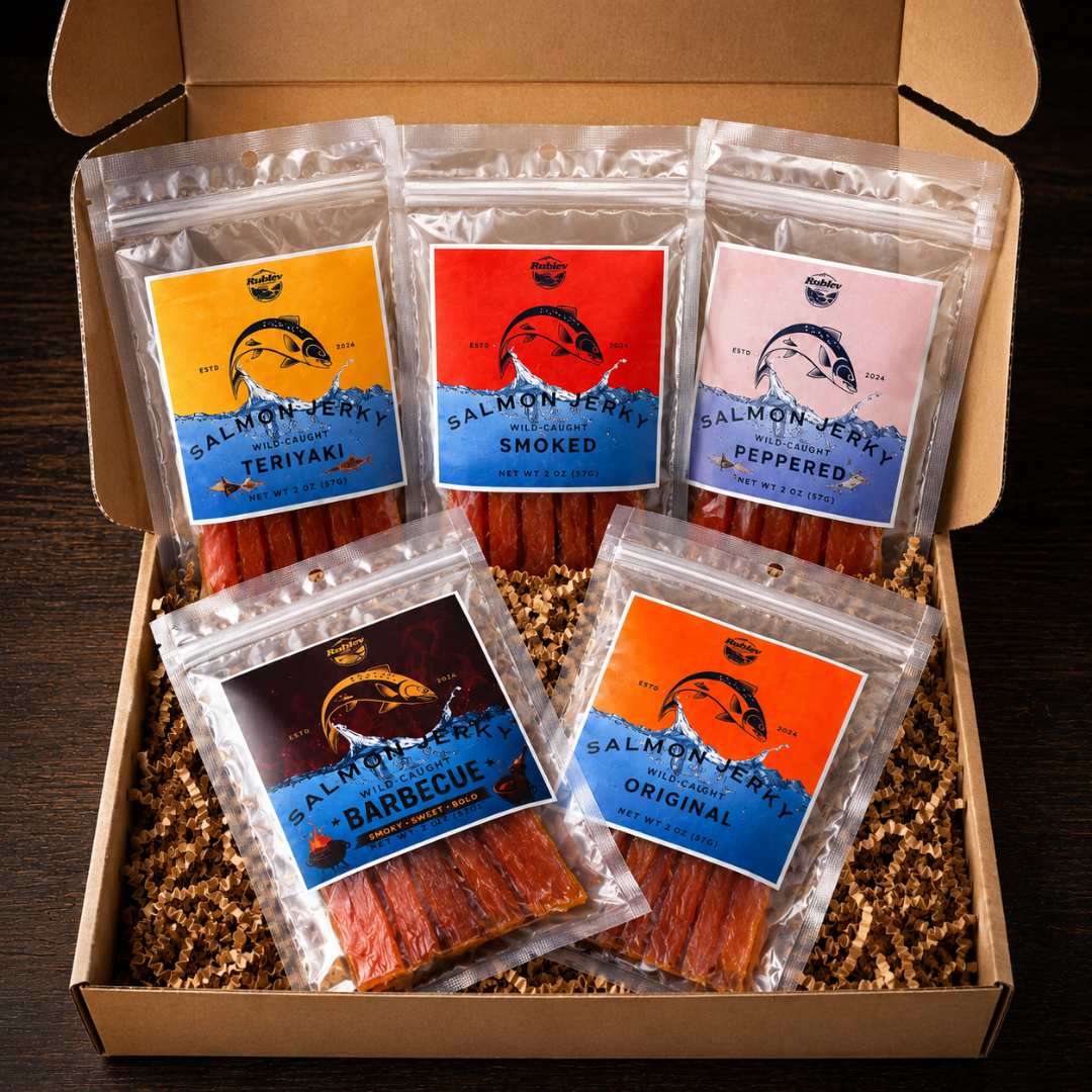 Wild Caught Salmon Jerky Gift Box - Variety Pack (5 Flavors)